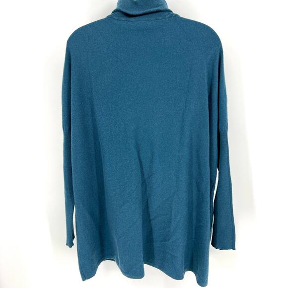 Garnet Hill Cashmere Teal Turtleneck Tunic Sweater Size XS - Picture 5 of 10